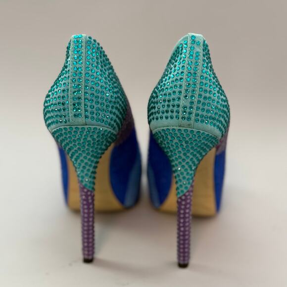 Enzo Angiolini Pumps Etonell Stiletto Rhinestone Peep Toe - Picture 7 of 7